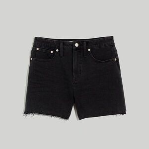 Madewell The Perfect Curvy High Rise Denim Black Jean Shorts in Lunar Wash